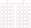 Two white multi-loop scarf and accessory hangers shown front-facing on a clean background. — white two-pack front view