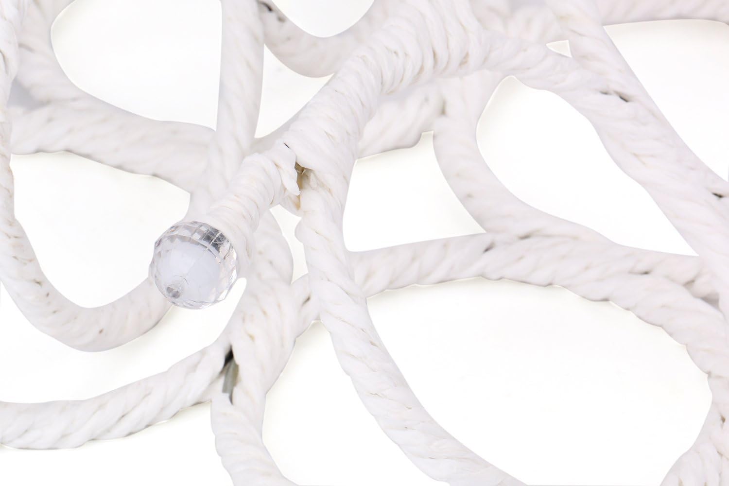 Two white multi-loop scarf and accessory hangers shown front-facing on a clean background. — wrapped ring material detail