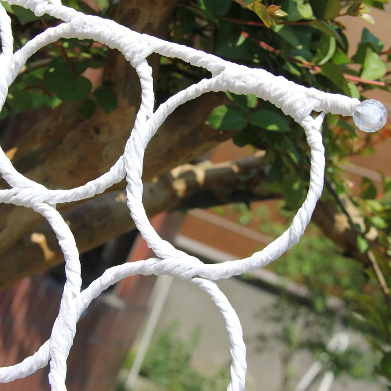 Two white multi-loop scarf and accessory hangers shown front-facing on a clean background. — wrapped ring and end-cap detail